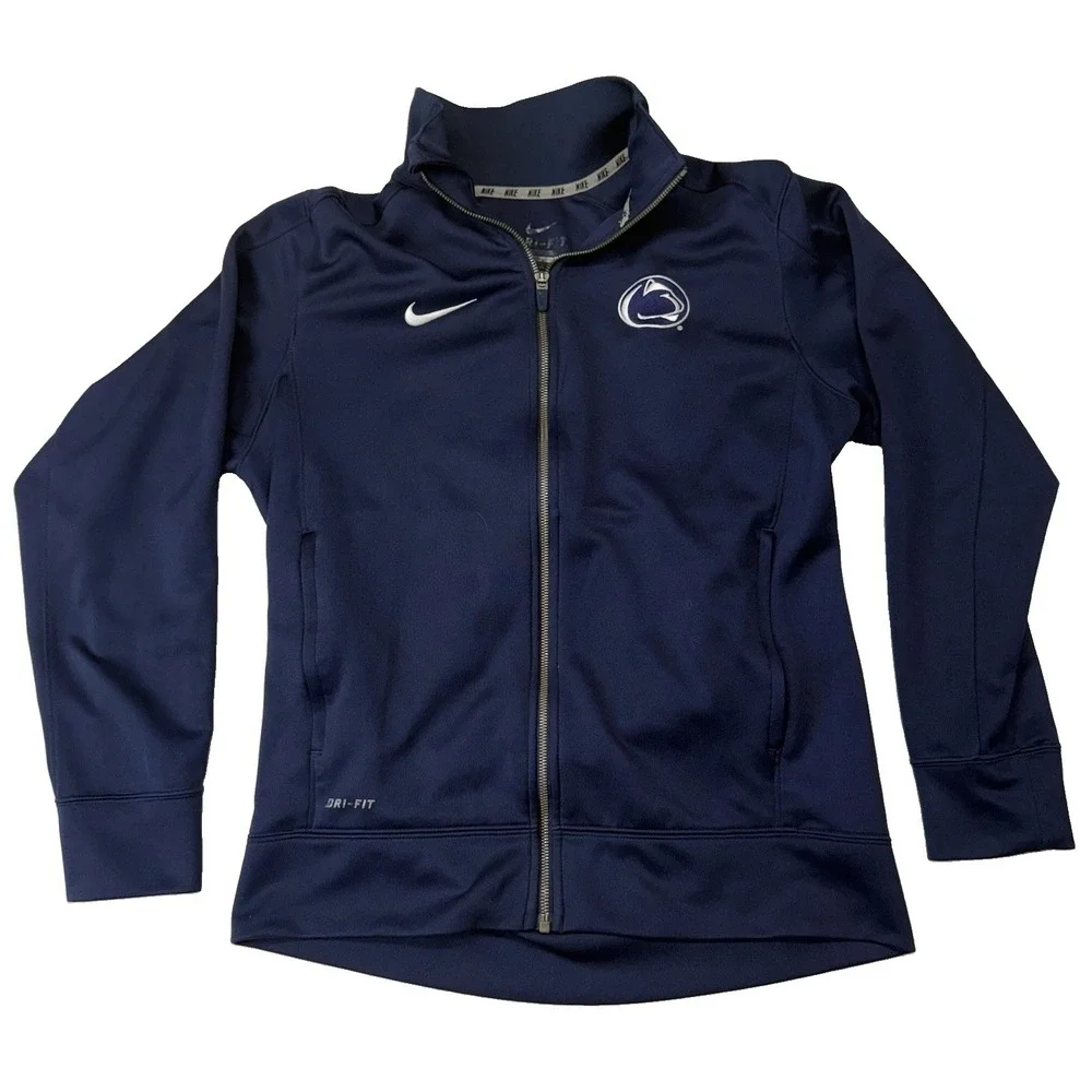 Penn State Nittany Lions Jacket Men Med Blue NCAA Football Nike Dri-FIT Full Zip